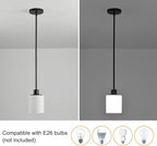 Black Pendant Lights Kitchen Island - Milk Glass Pendant Light Fixture Multiple Stems Rods 3 Units 12 Inch 3 Units 4 Inch (2 Pack Black Downrod)