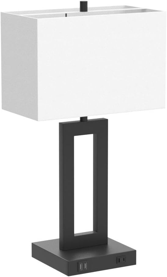 Set of 2 Modern Touch Control Table Lamps with 2 USB Ports, 22’’ Large Bedside Nightstand Lamps 3-Way Dimmable Desk Lamp with White Fabric Shade for Bedrooms Living Room Reading, 2 LED Bulbs Included