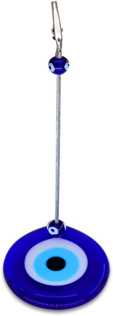 Evil Eye Base Clips Holder with Alligator Clip Clasp Note, Photo, Paper, Memo Holder Stand Charm Decorative Turkish - Greek - Jewish - Christian Christmas Handmade Ornament