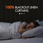 MIULEE 100% Blackout Curtains 120 Inch Long 2 Panels for Bedroom, Thick Luxury Faux Linen Black Out Curtain Room Darkening Back Tab Pleat Window Textured Drapes with Hooks for Living Room, Gery