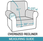 Flamingo P 100% Waterproof Recliner Chair Covers Quilted Reclining Chair Slipcover Furniture Protector Pet Couch Covers with Non Slip Backing, Seat Width Up to 30 Inch, Taupe