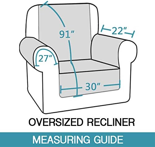 Flamingo P 100% Waterproof Recliner Chair Covers Quilted Reclining Chair Slipcover Furniture Protector Pet Couch Covers with Non Slip Backing, Seat Width Up to 30 Inch, Black