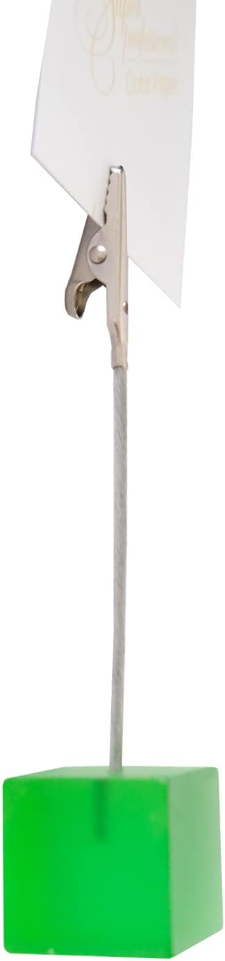 10 pcs Cube Base Picture Holders with Clip, Cute Polaroid Desktop Photo Paper Clip Stand for Paper Name Place Card Postcard Memo Menu Note Picture Christmas Wedding Number Card Display