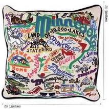 Catstudio Minnesota Embroidered Decorative Throw Pillow