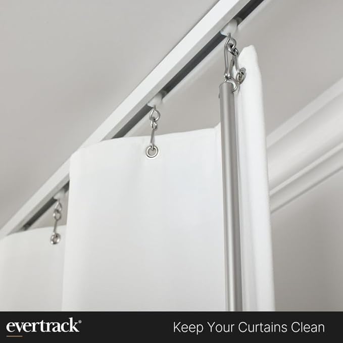 Curtain Wand - Aluminum Curtain and Drapery Pull Rod with Stainless Steel Hardware for Curtains, Draperies, and Room Divider Curtains - 36 Inches, Satin Nickel - Pack of 2