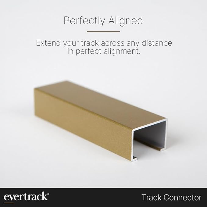 Curtain Track - Ceiling Mounted Curtain Rail for Curtains, Drapes, and Room Dividers - USA Made - Large+ (24 Feet), Satin Brass