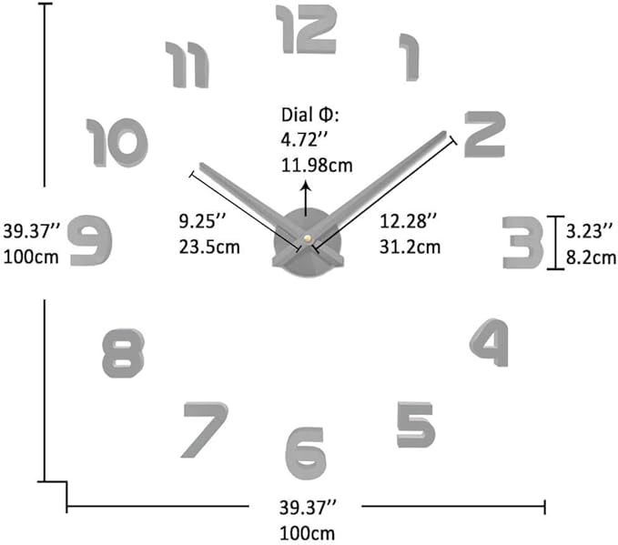 VANGOLD Large Wall Clocks for Living Room Decor, Decorative Wall Clocks Battery Operated (Black Wall Decor)