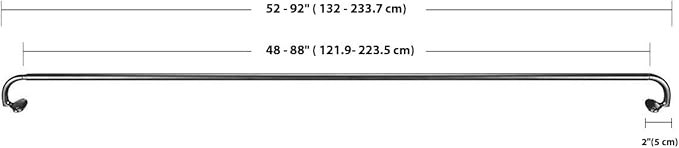Amazon Basics Easy to Install Adjustable Room Darkening Blackout Curtain Rod - Wraps Around, Blocks Light, for Heavy Curtains, 48" to 88", Black