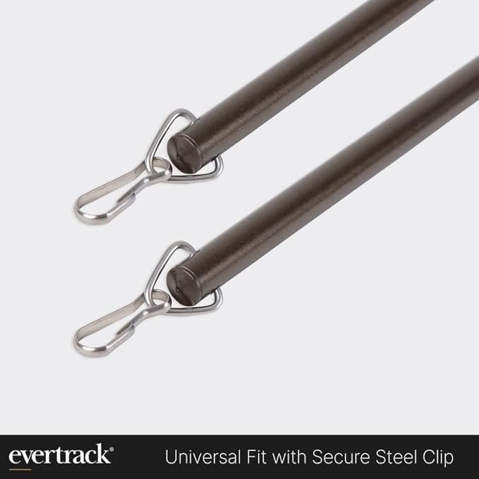 Curtain Wand - Aluminum Curtain and Drapery Pull Rod with Stainless Steel Hardware for Curtains, Draperies, and Room Divider Curtains - 48 Inches, Metallic Bronze - Pack of 2