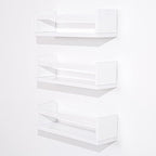 AZSKY Floating Bookshelf for Kids Room White Nursery Shelves Picture Ledge Wall Shelves for Bathroom Decor Kitchen Spice Rack Book Shelf Photo Organizer for Baby Nursery Décor 16 Inch Set of 3
