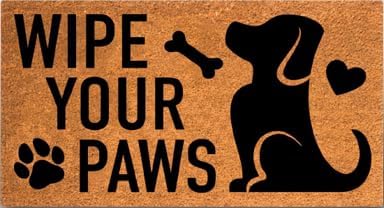 PLUS Haven Coco Coir Door Mat with Heavy Duty Backing, Natural Wipe Your Paws Doormat, 17.5”x30” for Entrance, Front Porch, Easy to Clean Entry Mat, Outdoor and Indoor Uses, Home Decor