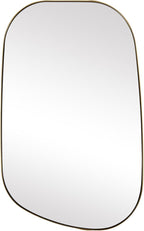 ANDY STAR 30"x48" Gold Wall Mirror，Brushed Brass Irregular Bathroom Mirror with Stainless Steel Metal Frame, Large Asymmetrical Mirror for Bathroom, Entryway (Horizontal/Vertical)