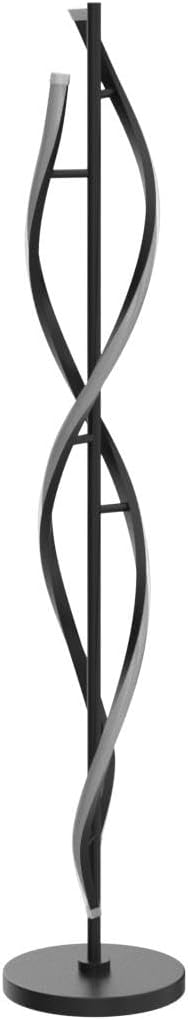 LENIVER LED Spiral Floor Lamp, Unique 3 Color Dimmable Standing Lamp, Modern Creative Standing Pole Lamps with Remote Control for Living Room, Bedroom and Office - Black