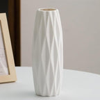 White Ceramic Vases, Table Decor for Living Home,Room,Dining Table, Office Decor.Hydroponic Flowers,Farmhouse Vase for Home Decor,Small Flower Vases,Vase Home Decor, Small Vase of Pampas Decor