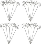 HOHIYA 50pc Floral Card Holder Pick Stick Wire Clip Photo Picture Centperieces Memo Note Clamp Clay Cake Accessories Silver 5 Inch