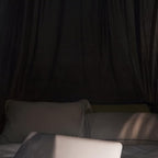 Kertnic Luxurious Bed Canopy for Girls & Adults - Double Layer Princess Canopy with Lace, Round Dome Mosquito Netting for Queen/King Bed Tent (New Gray)