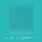 Binditek 200 Pack 6 Mil PVC Clear Binding Covers, 8.5 x 11 Inches, Letter Size, Square Corners, Un-Punched, Office Supplies