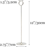 Tosnail 12 Pack 12" Tall Stainless Steel Table Number Holder Table Card Holder Table Number Stand Place Card Holder Table Photo Holders