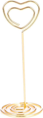 20PCS 3.35 Inch Table Number Stands - Place Card Holders for Wedding Centerpieces, Birthday Party, Photo Picture Frame Display (Heart Shaped-Gold)