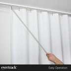 Curtain Wand - Aluminum Curtain and Drapery Pull Rod with Stainless Steel Hardware for Curtains, Draperies, and Room Divider Curtains - 24 Inches, Satin Nickel - Pack of 2