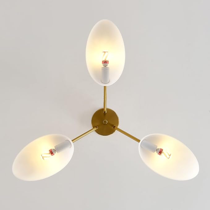 31.5”Gold-Plated Modern Ceiling Light Chandelier Light Fixture for Bedroom and Living Room Ceiling - Adjustable Light and Color with Acrylic lampshade - Sputnik Ceiling Light