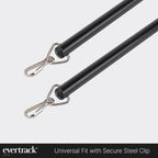 Curtain Wand - Aluminum Curtain and Drapery Pull Rod with Stainless Steel Hardware for Curtains, Draperies, and Room Divider Curtains - 24 Inches, Metallic Black - Pack of 2