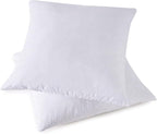 Throw Pillow Inserts, Set of 2 Down Feather Pillows Inserts Bed and Couch Pillows Cotton Cover, 24x24 Inches