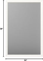 Amazon Basics Rectangular Wall Mount Mirror 24" x 36", Standard Trim, White