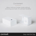 Curtain Track - Ceiling Mounted Curtain Rail for Curtains, Drapes, and Room Dividers - USA Made - Large+ (24 Feet), Pure White