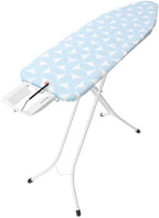 Brabantia Size B Ironing Board (49x15 in) 7 Height Options, Adjustable Steam Iron Rest Holder (Fresh Breeze) Non-Slip Feet, Anti-Collapse Child Locks