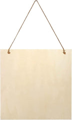 Personalized Hanging Wood Signs, Customized Door Board with Multiple Wood Background and Fonts to Choose, Design Your Rustic Decoration Sign for Home Kitchen Farmhouse 11.8x11.8 inch