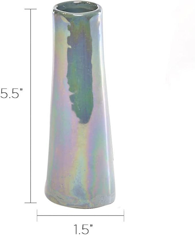 Chive - Set of 6 Galaxy, 1.5" in Wide 5.5" Tall Small Cylinder Ceramic Bud Flower Vase, Unique Single Flower Decorative Flower Vase for Home Decor