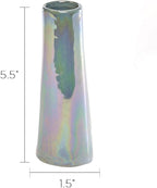 Chive - Set of 6 Galaxy, 1.5" in Wide 5.5" Tall Small Cylinder Ceramic Bud Flower Vase, Unique Single Flower Decorative Flower Vase for Home Decor