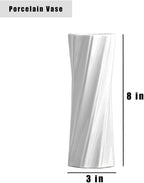 Ceramic Vase, 8" H, Artistic Flower Vase Classic Style for Fireplace Bedroom Kitchen Living Room Centerpieces Office Desk, Fit for Holding Dried Flowers, Artificial Flowers, Floral Arrangement