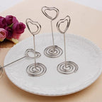 12pcs Table Number Holders Metal, 3.35 inch Place Card Stands for Wedding Centerpieces, Birthday Party - Table Card & Photo Picture Holders (Silver-Heart Shaped)