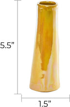 Chive - Set of 6 Galaxy, Small Cylinder Ceramic Bud Flower Vase, Unique Single Flower Decorative Floral Vase for Home Decor, Bulk (Yellow)