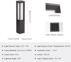Solar Pathway Lights Outdoor, 32 Inch Modern Landscape Bollard Lighting Solar Powered Path Light, IP65 Waterproof 3000K LED Garden Luxury Lights for Driveway, Lawn, Patio, Yard, Walkway