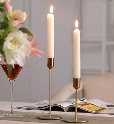 New Modern Metal Gold Candlestick Holders Wedding Decoration Skinny Tapered Candlestick Holder Home Decor Bar Party Candle Holders (S+L)
