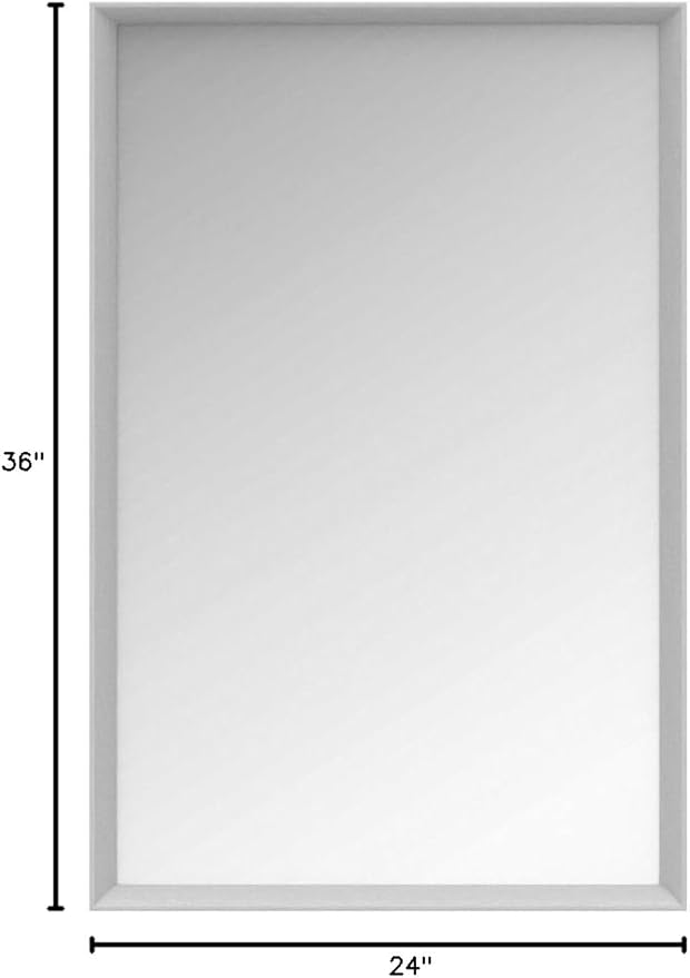 Amazon Basics Rectangular Wall Mount Mirror, Peaked Trim, Nickel, 24" x 36"