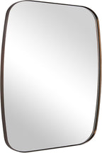 ANDY STAR Bronze Oblong Mirror, 36x40 Inch Brushed Bronze Oval Mirror for Bathroom with Stainless Steel Metal Frame, Wall Mouned for Bathroom, Living Room, Entryway