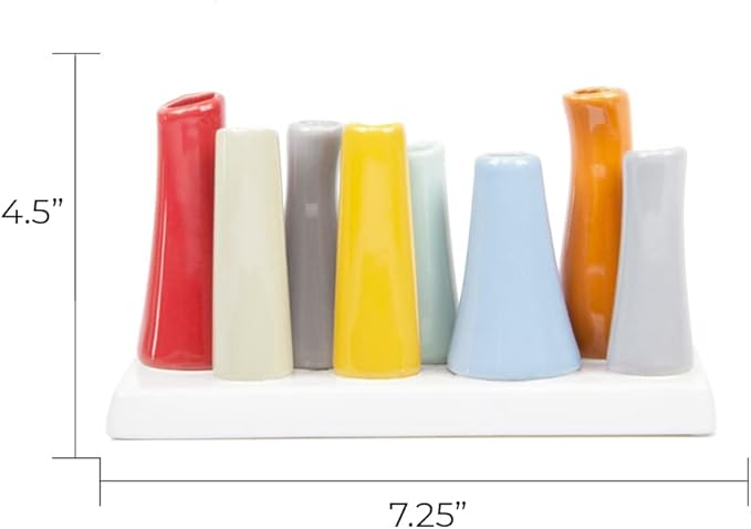 Chive - Pooley 2, Ceramic Flower Vase, 8-Tube Shape (Red)