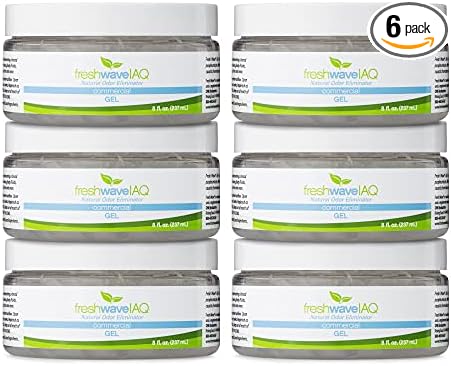Fresh Wave IAQ Commercial Odor Eliminating Gel, 8 Fl. Oz. | Pack of 6 | Odor Absorbers for Home | Safer Odor Relief | Natural Plant-Based Odor Eliminator | Replace Every 15-60 Days