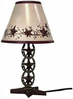 SnS Cowboy Western Horseshoe Vintage Hand Painted Resin Table Lamp Country Home Decoration,Christmas Star Horseshoe Lamp