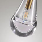 Modern Pendant Lighting for Kitchen Island, Handblown Teardrop Glass Kitchen Light Fixtures Luxury Brass Pendant Lights Hanging Lamps for Bedroom Dining Table, Hallway