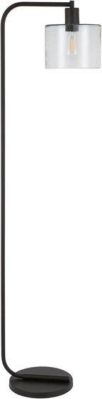 Cadmus 57" Tall Floor Lamp with Glass Shade in Blackened Bronze/Seeded