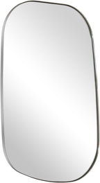 ANDY STAR 22"x30" Chrome Bathroom Mirror, Irregular Wall Mirror in Stainless Steel Metal Frame, Modern Polished Chrome Finish with Curved Edge Design, Wall-Mount Vertically or Horizontally