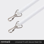 Curtain Wand - Aluminum Curtain and Drapery Pull Rod with Stainless Steel Hardware for Curtains, Draperies, and Room Divider Curtains - 48 Inches, White - Pack of 2