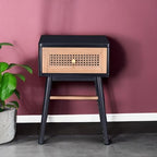 COZAYH Fully-Assembled Modern Farmhouse Clean-Lined Nightstand, End Table with 1 Drawer, Black