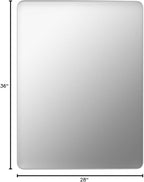 Brushed Nickel Bathroom Mirror 28x36 Inch, Brushed Silver Metal Frame Mirror Wall Mounted, Rounded Rectangle Bathroom Vanity Mirror, Tempered Glass, Anti-Rust, Horizontal/Vertical