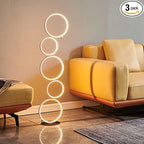 SomSom Modern LED Floor Lamp - Very High Brightness, Indoor Lamp - Living Room Standing Light - Alternative to Halogen - Built in Touch Dimmer - White